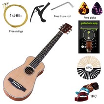 텔레캐스터 입문용 기타 치미니 어쿠스틱 기타 현 무광택 마감 포크 카 다몬 모양 여행, 02 guitar no bag
