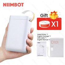 UV인쇄기크리스탈 상업용 프린팅 로고 디자인 NiiMBOT-D101 D11 Plus 감열식 라벨 프린터 미니 케이블 종, 01 D101 Printer