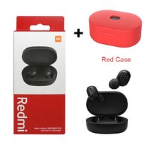 무선 헤드폰 헤드셋 블루투스 Xiaomi-오리지널 Redmi Airdots 2 Fone 블루투스 이어폰 무선 헤드셋 (마이크, 03 with Red Case, 03 with Red Case