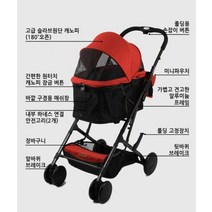 반려동물 고양이 강아지유모차 유모차 레드 고급 예쁜 바퀴, 상품선택