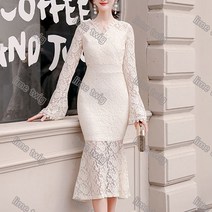 lime twig 여성 가을 머메이드 스커트 브이넥 힙 레이스 원피스 슬림 롱스커트 시한부 판촉진 NO.420