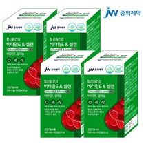 JW중외제약 항산화건강 비타민E & 셀렌 셀레늄 60정 천연 비타민e 영양제 토코페롤 세포보호 노화방지 피부 비타민c 미백 항산화제, 4개