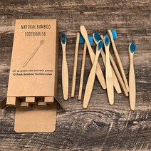천연 대나무 칫솔 세트 부드러운 강모 숯 치아 에코 칫솔 치과 구강 관리 10 개, 5.Blue10pc