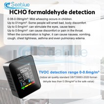 deepen 휴대용 온도 LCD 디지털 다기능 TVOC HCHO 공기 에어질 모니터. 측정기. 5 in 1 가스 기, 01 white