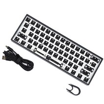 GK61X RGB 핫스왑 60% 키보드용 맞춤형 DIY 키트 교체 내구성 있는 액세서리, 30x11x3cm, 플라스틱, 검정