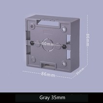 정션박스 분전함 유형 86 깊어진 범용 표면 장착 하단 상자 소켓 스위치 패널 벽 PVC 골드 그레이 블랙 화이트, 8.Gray 35mm