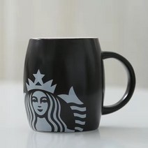 starbucks 스타벅스 컵 뚜껑있는 머그컵 숟가락 포함, 블랙