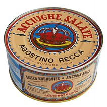800 Gram (Pack of 1) Agostino Recca Salted Whole Anchovies 800g null, 1, 기타