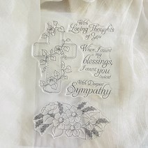 Flower pray bless cross Clear Stamp 투명 실리콘 스탬프 인감 시트 스크랩북 사진 앨범 장식, 한개옵션0