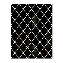 흑경 자체 접착 다이아몬드 아크릴 거울 입체 벽 스티커 거실 식당 배경 장식, L 100x100, 블랙