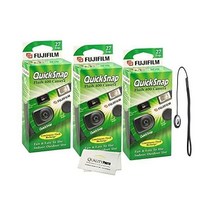 Fujifilm 후지필름 퀵스냅 플래시 400 일회용 35mm 카메라 퀄리티 포토 극세사 천, 3 Pack Fujifilm