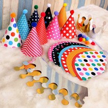 [파티지] 캐릭터 생일풍선세트 모음 피카츄 티니핑 스파이더맨 뽀로로, S_B_조립식 종이 꼬깔모자+왕관 세트 (11개입)