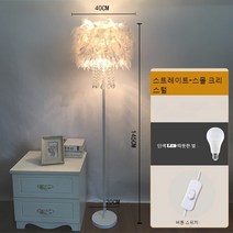 JINGHENG 깃털 스탠드 조명 무드등 스튜디오 조명 구스 장조명, 스몰+크리스탈