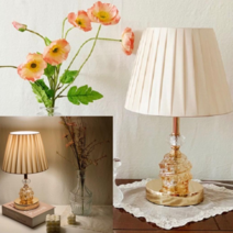 인테리어 북유럽 스타일 플리츠스탠드 골드 단스탠드 조명, 1개, 추가