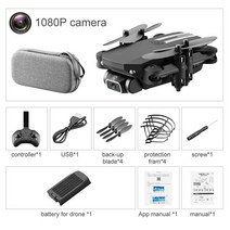 무선 조종 비행기 헬기 드론 KaKBeir KaKBeir 미니 드론 4K 1080P HD 카메라 WiFi Fpv 공기 압력 고도 검은 색과 회색 Foldable Quadcopter RC 무인 항공기, 4K Black Bag|스페인