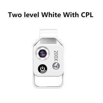 고성능 고배율 망원경 미니 쌍안경APEXEL-200X 확대 현미경 렌즈 CPL 모바일 LED 라이트 마이크로 포켓 매, 03 Two Level White CPL