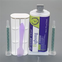에폭시 50ml 에폭시 수지 접착제 1:1 투명 AB 2pcs 정적 혼합 노즐 1pc 삽 손 푸시로드, 한개옵션0