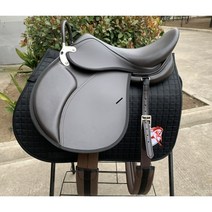 독마장비 말안장 풀 세트 가죽 배꼽 벨트 등자 땀 패드, 블랙 더블 신치 9개 세트