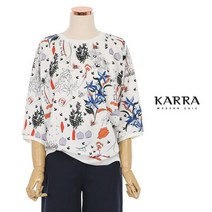 카라 KARRA (77까지)보테니컬나염라운드블라우스_KB1MBL048C