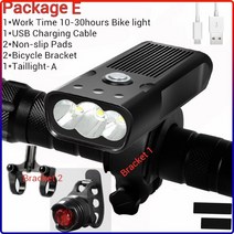 자전거 3L2 5200mAh LED 라이트 전면 USB 충전식 헤드라이트 IPX5 방수, 패키지 E, 협동사