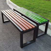 벤치 야외의자 정원 공원 놀이터 원목 철제 프레임 단단한, 벤치 120x40x45cm