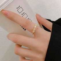 LUMANOKI 여성용 골드 오픈링 반지