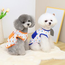 도형패턴 원포켓 애견 티셔츠 BI-A100220, 파랑