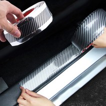 차량용 스커프 기스방지테이프 도어스텝 보호필름 1M, 선택2. 포인트 카본 스커프 5cm(블루)
