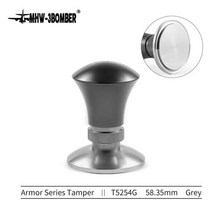 커피 탬버 5835mm 에스프레소 탬퍼 프리미엄 바리 스타 보정 스프링로드 조정 레벨 탬핑 도구, Grey Flat+5835 미리메터