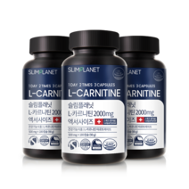슬림플래닛 엘카르니틴 2000mg 엑서사이즈 180캡슐 x 3병, 엘카르니틴 2000mg 3병