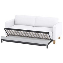 내구성이 뛰어난 면 소파 커버만! 소파는 포함되지 않습니다! IKEA Karlstad 3인용 소파 베드 커버 슬리퍼 슬립커버(밝은 회색 면) 201709, Thick White Cotton