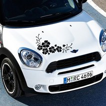 VIP코죤 차량용 히비스커스 데칼스티커 (3호-30cm x 14cm) 차량용스티커 데코 데코스티커 몰딩스티커 도어스티커, 1개, 그레이-우측/3호-30cm x 14cm