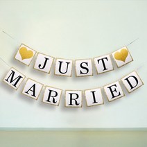 웨딩 사진 부스 소품 Mr Mrs 행잉 배너 러스틱 장식 신부 샤워 독신 파티 용품 포토부스, Just married 5