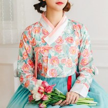 생활한복 저고리 새벽 장미 정원 다래원한복