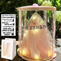 파티지엥 웨딩드레스 미니어처   레터링스티커북   투명쇼핑백, 2. 베이직 드레스(핑크)