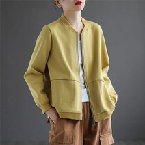 여성야구점퍼 블루종 숏 과잠바 베이직 솔리드 야구 재킷 코트 봄 특대 사이즈 4XL 루즈핏 캐주얼