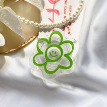 다왕 rPK010 꽃 그림 투명 스마트톡, (그린)