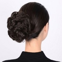 볼륨 가발 집게핀 여자 똥머리 당고머리 만두머리 올림머리 부분가발 헤어핀 가발핀, 1개, 02.곱슬머리-라이트브라운