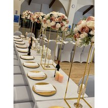 베란다화분거치대 베란다 화분걸이 식물선반 골드 꽃 꽃병 바닥 기둥 스탠드 금속 로드 리드 웨딩 테이블 센터피스 랙 파티 장식 10 개, 13 pcs 80CM