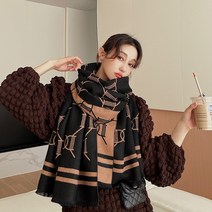 머플러 여가을겨울 3D레터링프린트 머플러 캐시미어라이크 구미가두툼한에어컨케이프