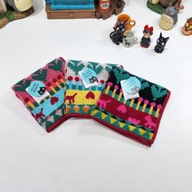 라무리즈 아츠코 마타노 고양이 캐릭터 미니 세수 면 선물하기 좋은 타월 손수건(산책), 핑크