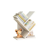 3단책꽂이 Y형 선반 책장 원목 트리형 책정리 빗살형, 브라운