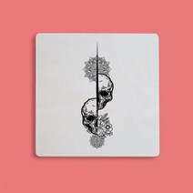 기타 바보사랑[디자인바운스]skull_021 으스스 해골그림 우드컬러링 DIY 우드캔버스 145x145