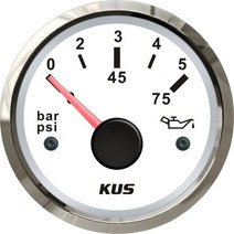 유면계 오일 게이지 유온계 수위계 보트 선박 오일 압력 게이지 52mm 0-5bar 압력 게이지 미터, 한개옵션0