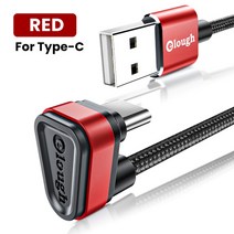 c타입 케이블 elough usb c 케이블 2.4a 고속 충전 xiaomi redmi mi samsung poco realme type c 케이블 데이터 케이블 팔꿈치 게임, 빨간색, 2m