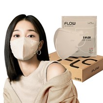 플로우 쉴드 KF94 새부리형 마스크 L 대형, 5매, 10개, 로열 베이지