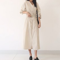 퍼니걸스 브이 박시 스트랩 맥시 원피스_8748