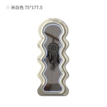YOUZHAI 정품 인스타 셀카찍기용 거울 물결 모양 전신거울 대형 인테리어 와이드, K.베이지컬러라이트모델75x177.5cm