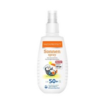 PAEDIPROTECT 선 스프레이 아동용 유아 SPF 50+ 150ml 크림 무향 & 방수 페이스 바디 자외선UVB 방사선에 대한 프로텍션 비건 미세 플라스틱 없음 425040, Single