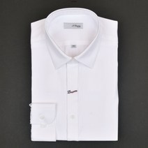 듀퐁셔츠 SE2FM21LS340SWH 컴퍼터블 라인 120수 듀퐁의 D로고와 삼색자수 화이트 슬림 핏 셔츠
